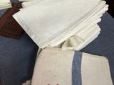 a table with a bunch of napkins and a book on it