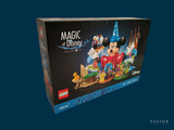 mickey mouse figurine set in a box on a blue background