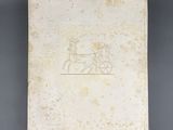 an old book with a drawing of a man and a woman on a horse drawn carriage