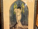 la photo d'une femme en robe blanche, dans un cadre
