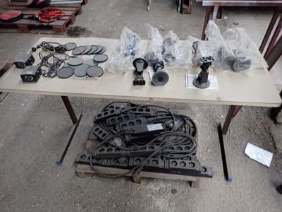 a table with a lot of different items on it