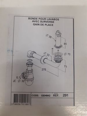 2 Bondes pour lavabo avec surverse gain de place - Photo 1
