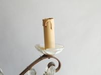Lustre en métal peint et verre à quatre bras de lumière, à d… (photo 4)