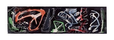 peinture abstraite représentant un groupe de personnes sur fond noir