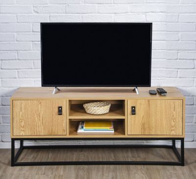 an image of a flat screen tv sitting on top of a wooden entertainment center