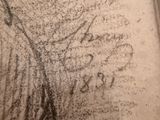 an old photo of a drawing of a man with a baseball bat