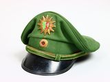 a green hat with a star on it on a white surface