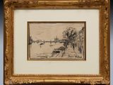 une image représentant un dessin d'un bateau sur l'eau
