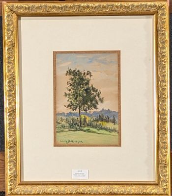 BISSINGER (Louis) "L'arbre" , aquarelle, sbg, 22x16