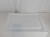 a white box with a lid sitting on a white surface