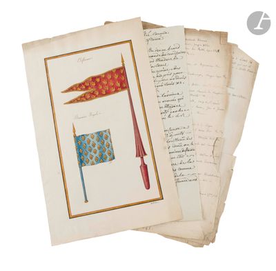 drapeaux. 4 pièces, fin XVIIIe-début XIXe siècle.
