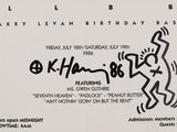 an image of a poster for a birthday bash with a drawing of a man