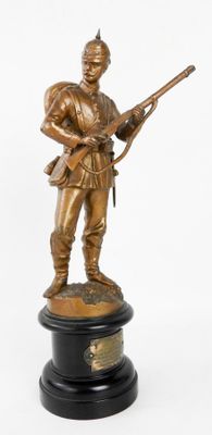 ALLEMAGNE. SAXE. Soldat d'infanterie en régule à patine doré…