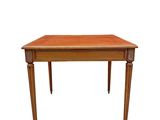 an image of a small wooden table on a white background