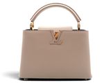Sac « Louis Vu Vu » en cuir beige avec des finitions dorées