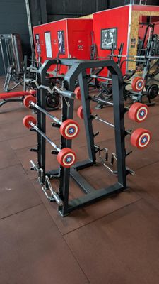a lot of gym equipment that are on the floor