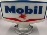 Panneau vintage en porcelaine « Moboli » avec bordure rouge, blanche et bleue