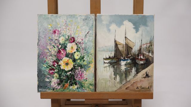 Lot de 2 huiles sur toile, l’une signée MIDORGE et l’autre à iden...