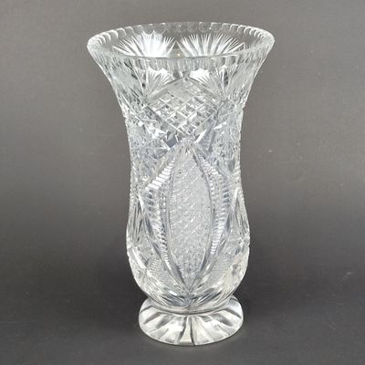 CRISTAL DE BOHEME Vase balustre à col évasé en cristal taill… - Photo 1