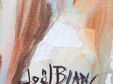 an image of a painting of a woman in a white dress with the word lolo blanc written on it