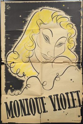 une affiche jaune et noire sur laquelle figure le visage d'une femme