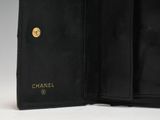 chanel black leather wallet with gold hardware