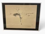 an image of a drawing of a tree in a black frame