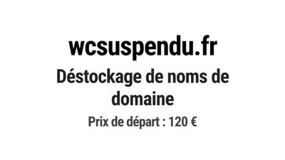 Nom de domaine wcsuspendu.fr. Catégorie: Construction et BTP…