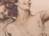 drawing of a woman holding a cell phone up to her ear