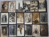 an old photo of a bunch of pictures of men and women