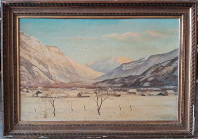 Léon ROSSAT (XXème). Paysage de neige.