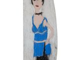 a painting of a woman in a blue dress