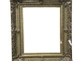 a gold picture frame with a white background