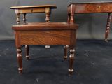 pair of antique mahogany side tables with turned legs