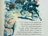 a picture of a book with a picture of a man on a horse