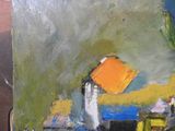 a painting that is being displayed on a table