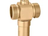 a close up of a brass plated valve on a white background