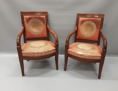 Paire de fauteuils XIXème en acajou.