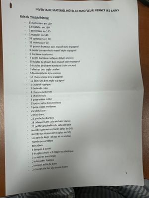 une feuille de papier sur laquelle figure une liste d'éléments