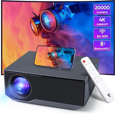 an image of an image of a projector with a remote control