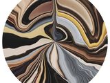 an abstract painting of a circular design with different colors and shapes