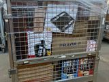 a large metal cart with a bunch of books on it