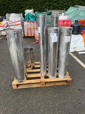Lot comprenant 11 éléments de conduits de fumée en inox de d…