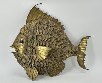Pierre MAS ROSSI (XX). Applique murale Design au poisson en …