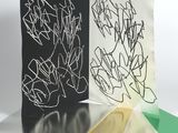 deux cartes de vœux ornées de graffitis en noir et blanc