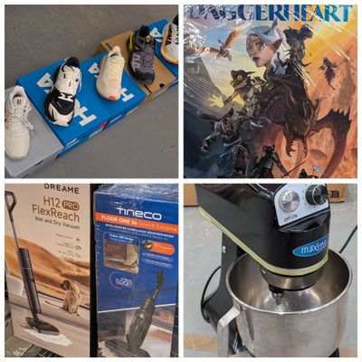 plusieurs photos représentant divers objets, notamment une cafetière, une cafetière à filtre et d'autres objets
