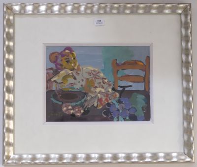 GRISOT Pierre (1911-1995). Femme à table.