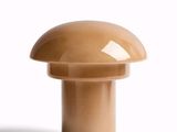 a mushroom shaped object on a white surface