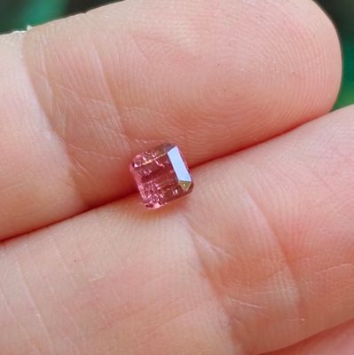 quelqu'un tient un petit diamant rose dans la main