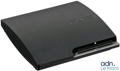 a close up of a sony playstation game console on a white background